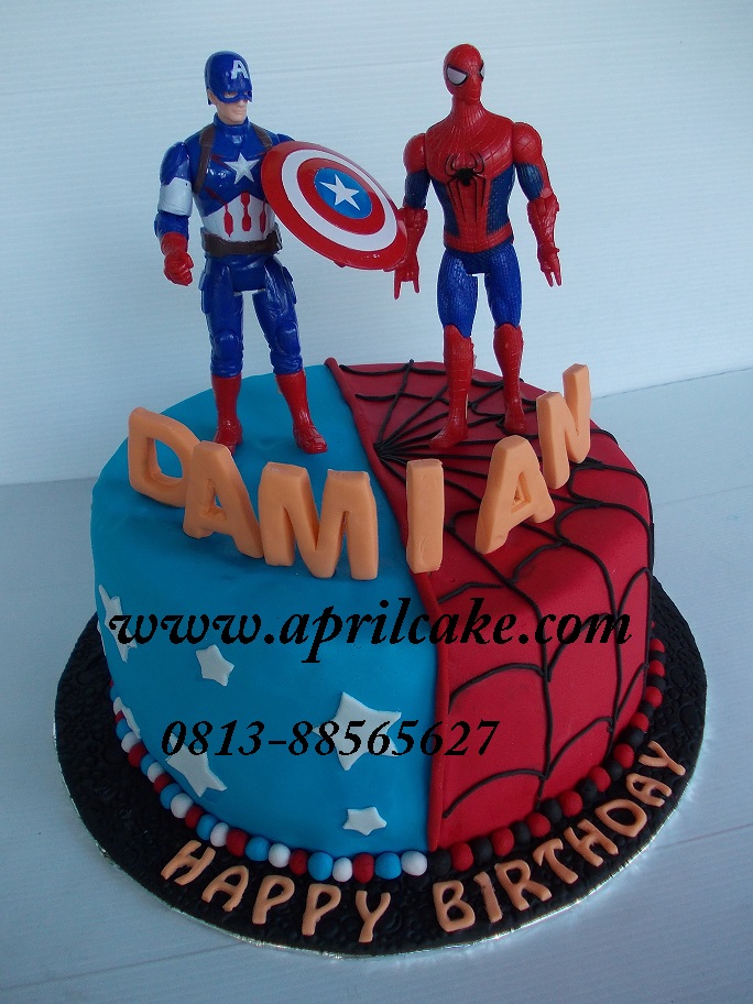 Spiderman Captain America Cake Damian
